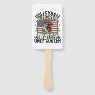 Volleyball Grandad Vintage Funny Shirt Design_1 Hand Fan