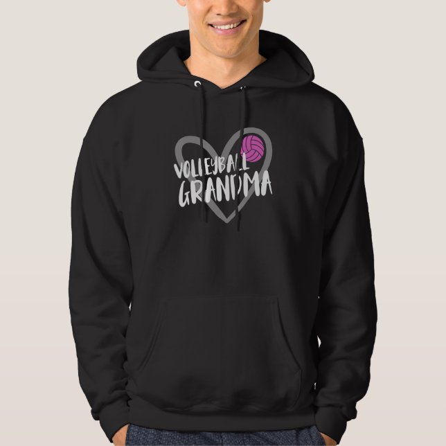 Volleyball Grandma Heart Hoodie (Front)