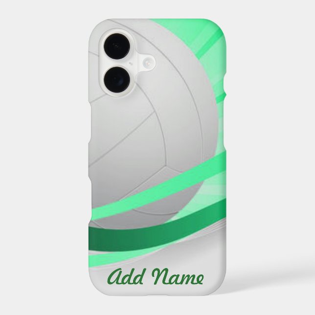 Volleyball Green Customize Personalize Iphone Case (Back)