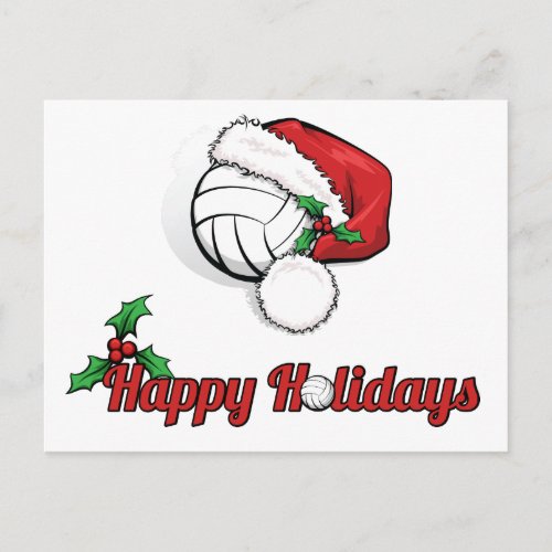 Volleyball Happy Holidays Holiday Postcard