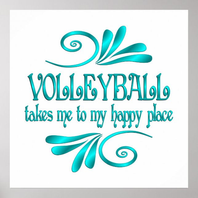 Volleyball Happy Place Poster (Front)
