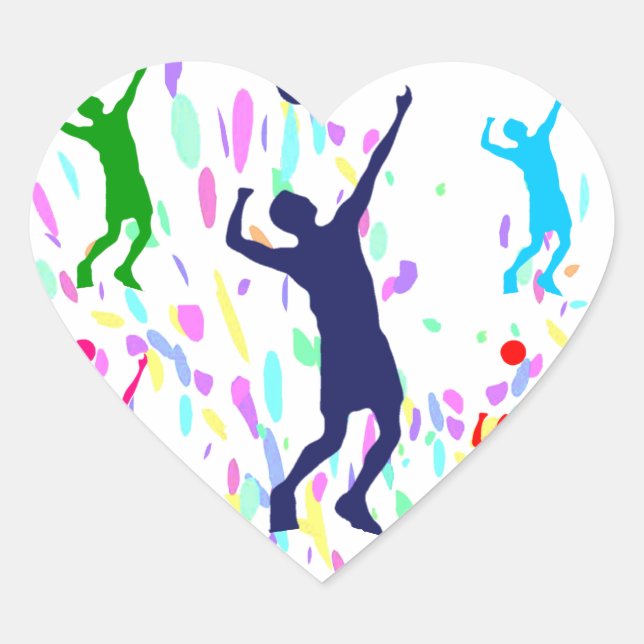VOLLEYBALL HEART STICKER (Front)
