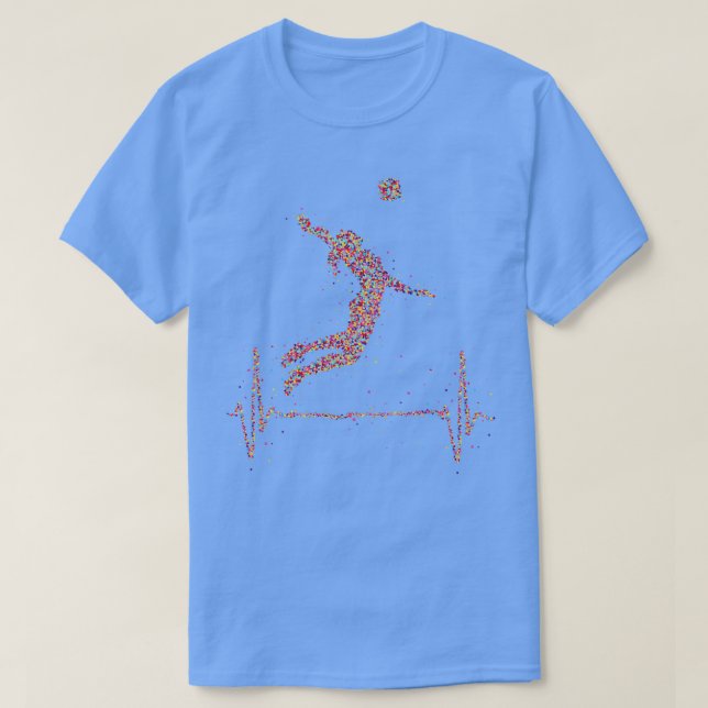 Volleyball Heartbeat Beach Volleyball T-Shirt (Design Front)