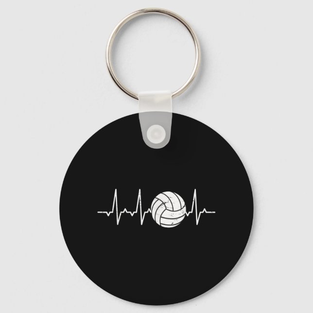 Volleyball Heartbeat Cute Fun  Keychain (Front)