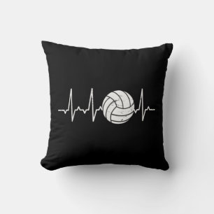 Volleyball Heartbeat Cute Fun Throw Pillow