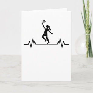 Volleyball Heartbeat Funny Volleyball Sport Gift Card