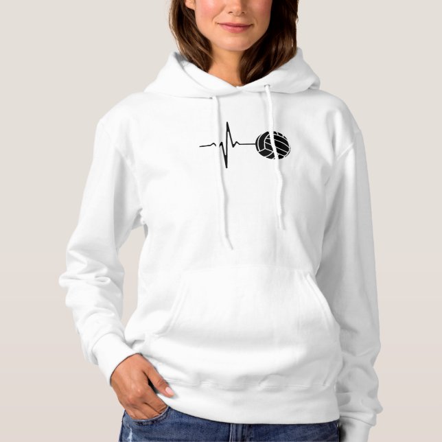 Volleyball Heartbeat Hoodie (Front)