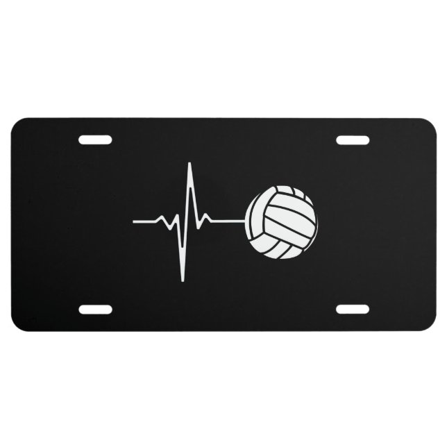 Volleyball Heartbeat License Plate (Front)