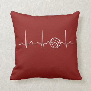 VOLLEYBALL HEARTBEAT THROW PILLOW