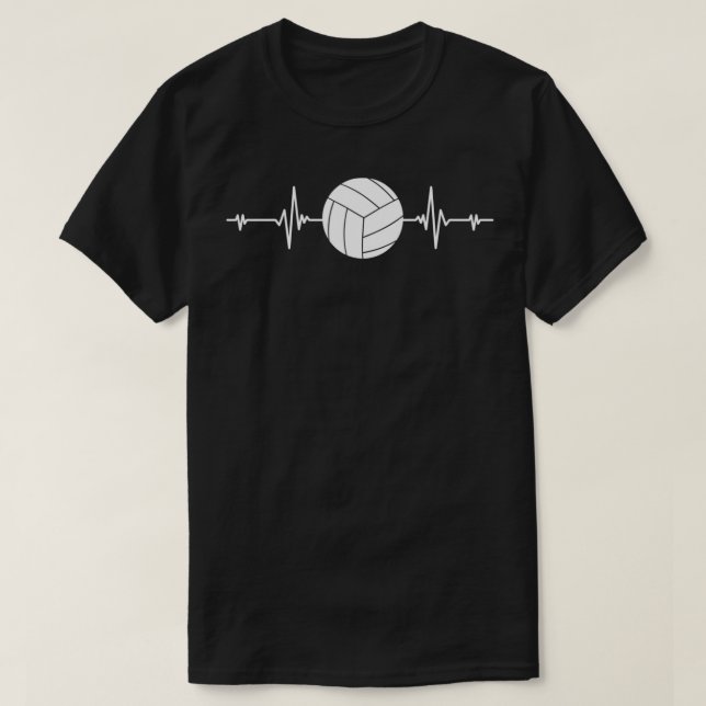 Volleyball Heartbeat volleyball volleyball gifts v T-Shirt (Design Front)
