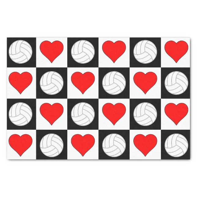 Volleyball Hearts Love Gift Wrapping Tissue Paper Zazzle