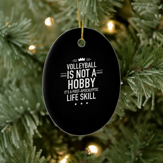 Volleyball hobby white ceramic ornament (Tree)