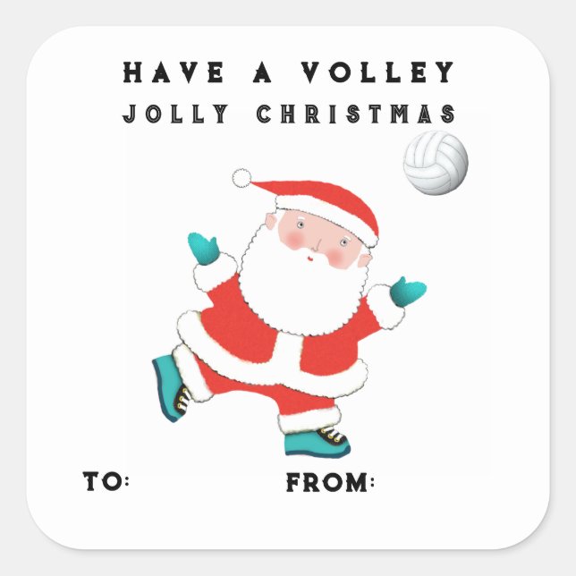 Volleyball Holiday Gift Tags (Front)