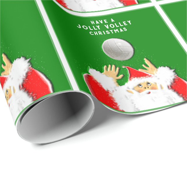 Volleyball Holiday Gift Wrapping Paper (Roll Corner)