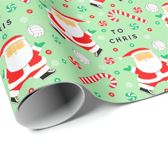 Volleyball Holiday Gift Wrapping Paper (Roll Corner)