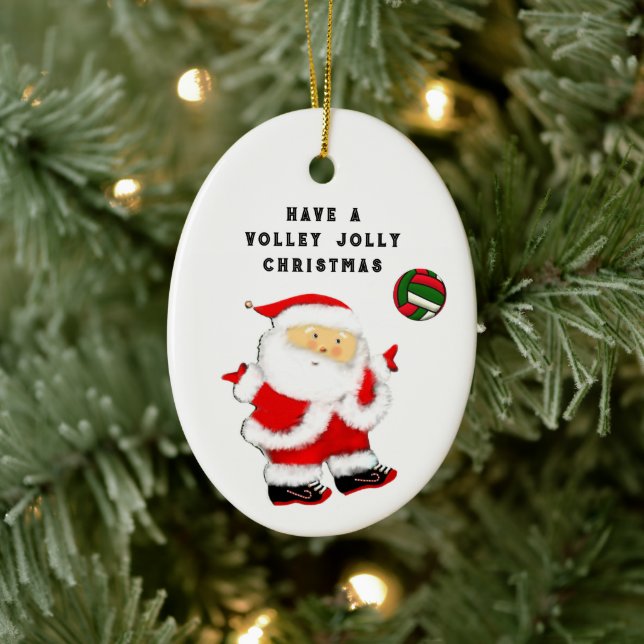 Volleyball Holiday Gifts Ceramic Ornament (Tree)