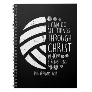 Volleyball i can do things Bible Verse God Jesus G Notebook