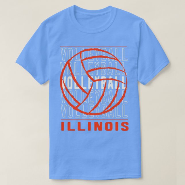 Volleyball Illinois T-Shirt (Design Front)