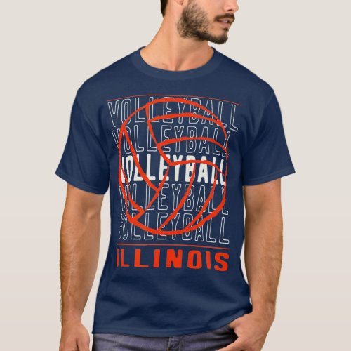 Volleyball Illinois  T_Shirt