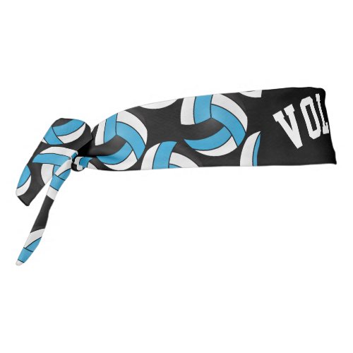 Volleyball  in Baby Blue Black and White Tie Headband