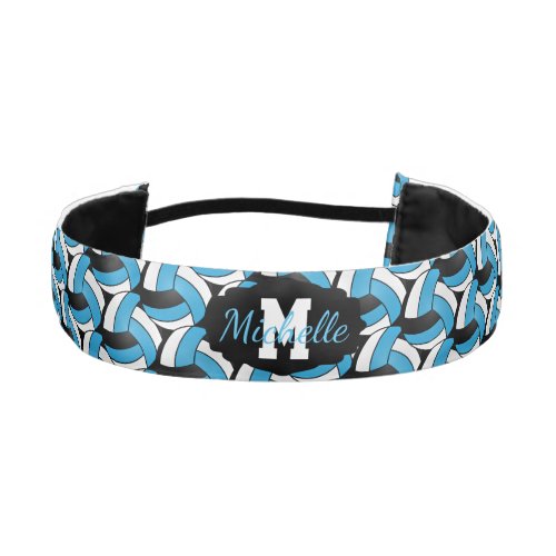 Volleyball  in Black Baby Blue and White Athletic Headband