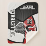 Volleyball 🏐 in Black, Dark Rede and White Sherpa Blanket Volleyball 🏐 in Black, Dark Rede and White Sherpa Blanket