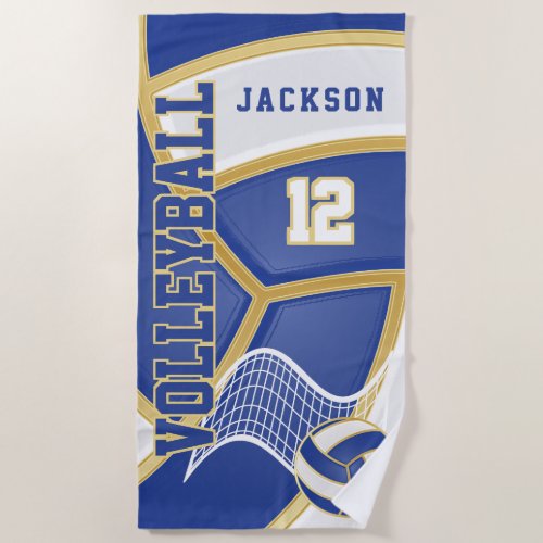 Volleyball in Blue and White Beach Towel