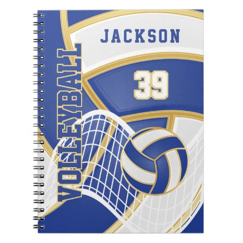 Volleyball  in Blue and White  Notebook