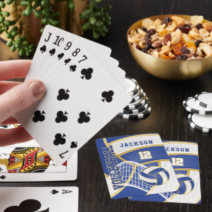 Volleyball 🏐 in Blue and White Poker Cards