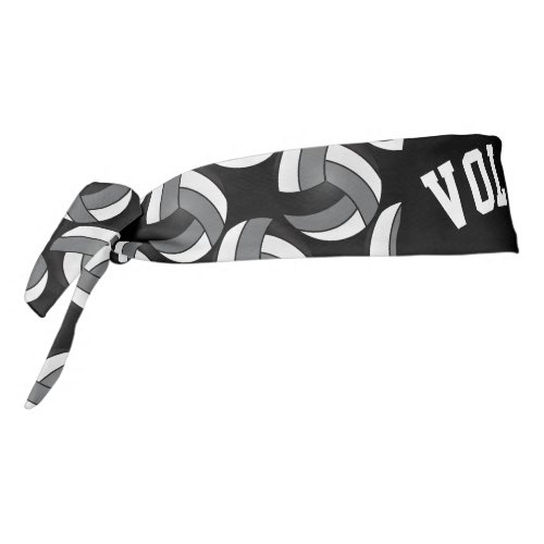 Volleyball  in Gray Black and White Tie Headband
