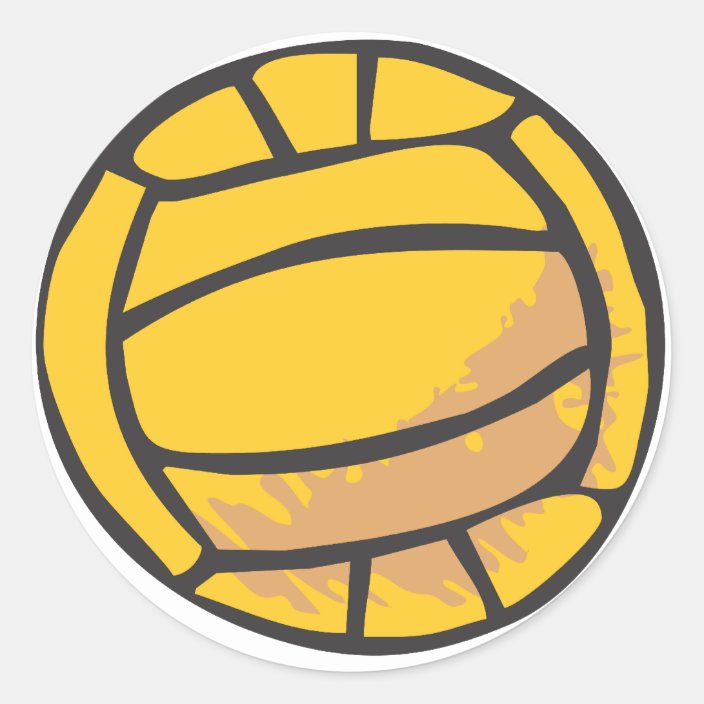 Volleyball in Hand-drawn Style Classic Round Sticker | Zazzle.com