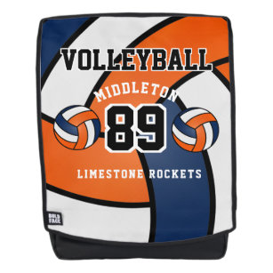 Volleyball in Orange, Blue and White  Backpack
