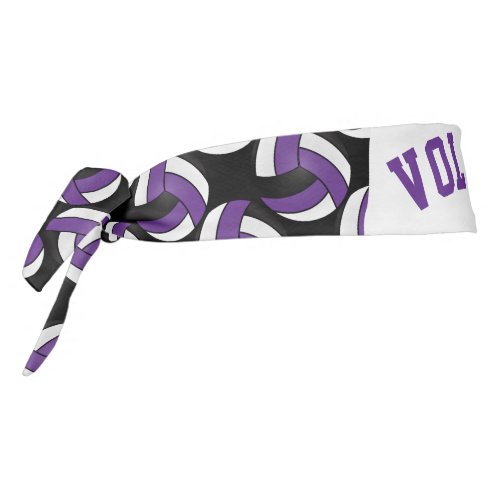 Volleyball  in Purple Black and White Tie Headband