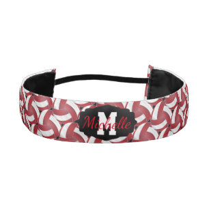 Volleyball 🏐 in Red and White - Monogram Athletic Headband