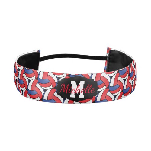 Volleyball  in Red White and Blue Athletic Headband