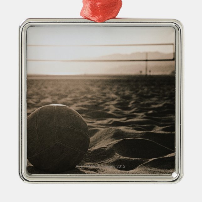 Volleyball in the Sand Metal Ornament (Front)