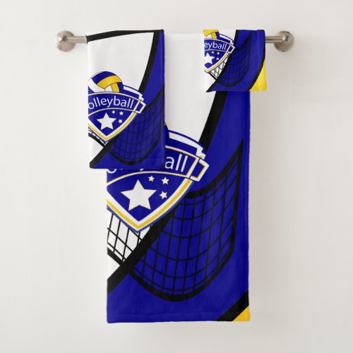 Volleyball in Yellow Blue and White Bath Towel Set