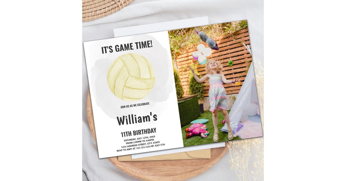 Volleyball Invitations with photo | Zazzle