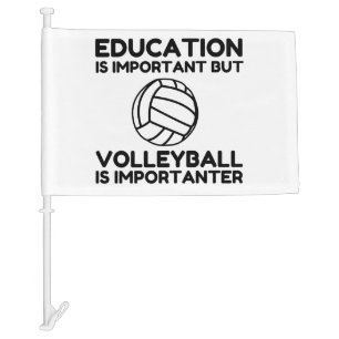 VOLLEYBALL IS IMPORTANTER CAR FLAG
