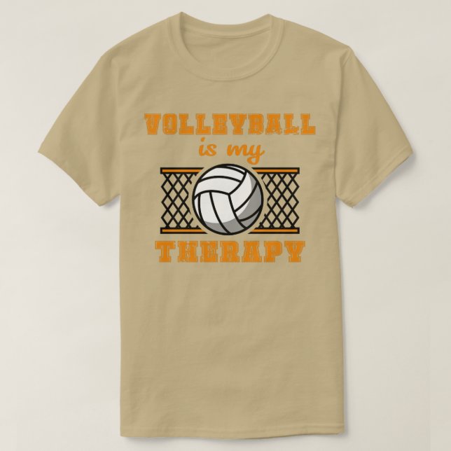 Volleyball Is My Therapy T-Shirt (Design Front)