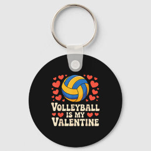 Volleyball Is My Valentine Romantic Valentines Day Keychain