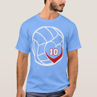 Volleyball Jersey Number 10 Design Player Mom Game T-Shirt