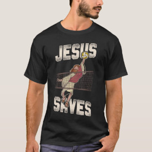 Volleyball Jesus Saves Jesus Vintage T-Shirt