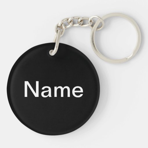 Volleyball Keychain w/Name Black Zazzle