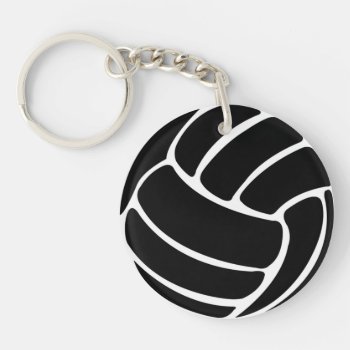 Volleyball Keychain W/name Black by sportsdesign at Zazzle