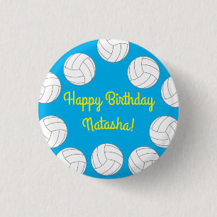 Volleyball Kids Birthday Party Sports Button