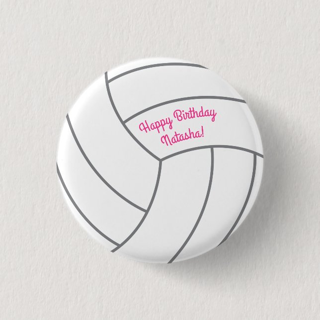 Volleyball Kids Birthday Party Sports Button (Front)