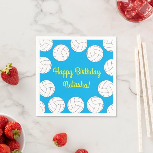 Volleyball Kids Birthday Party Sports Napkins Zazzle