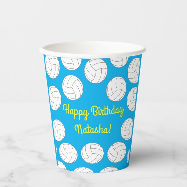 Volleyball Kids Birthday Party Sports Paper Cups (Front)