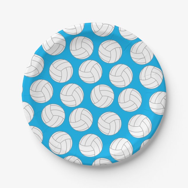 Volleyball Kids Birthday Party Sports Paper Plates (Front)